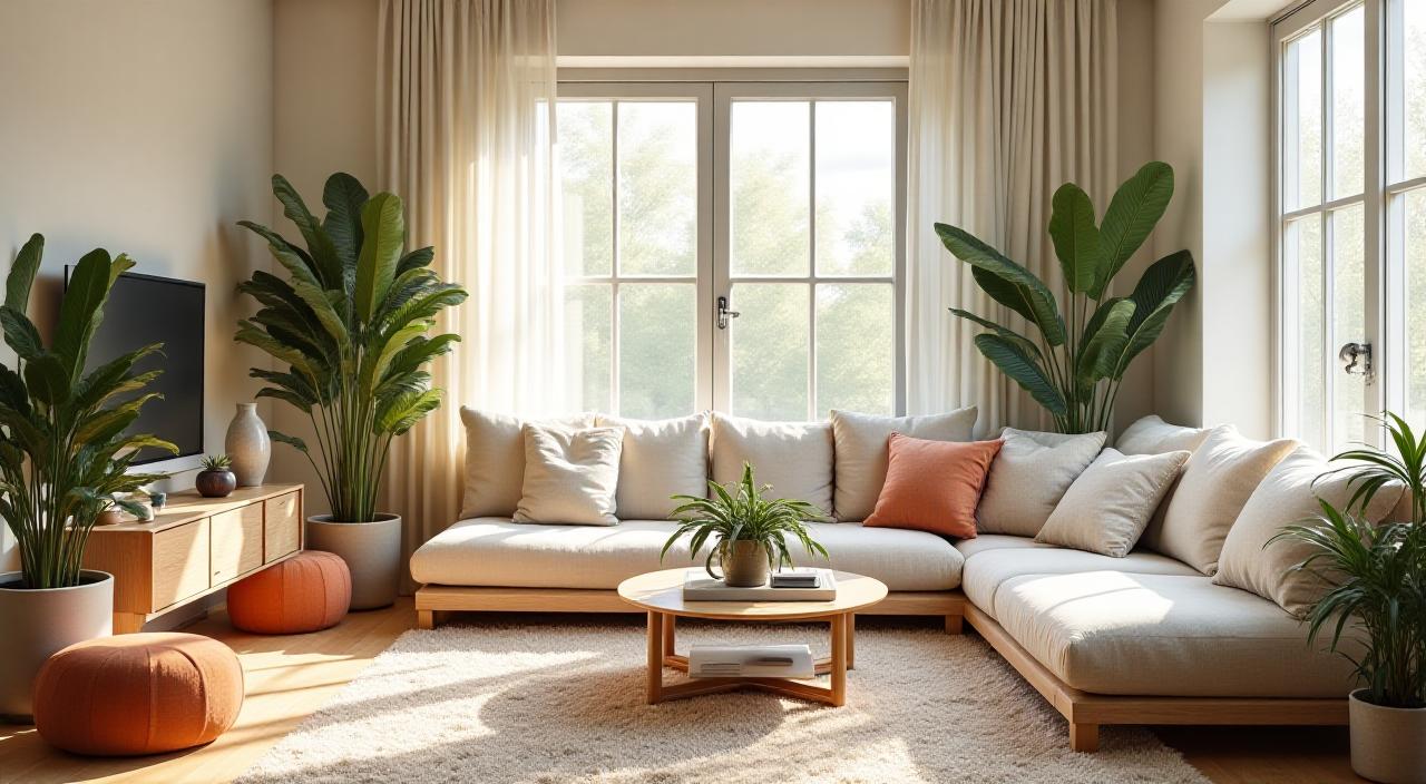 Cozy modern living room interior