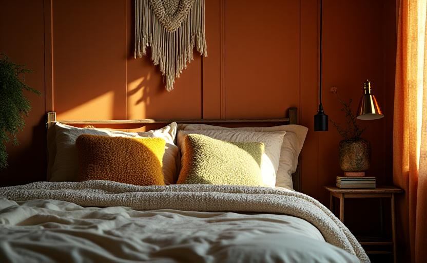 Bohemian bedroom refresh with cozy textiles and plant life