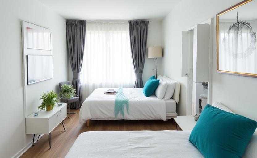 Before and after comparison of a Midwood Trail studio apartment layout